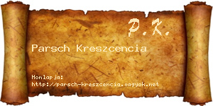 Parsch Kreszcencia névjegykártya